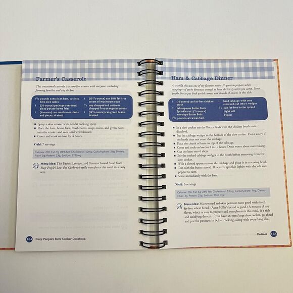 Cookbook Busy People's Slow Cooker Cookbook Hardcover Spiral Bound - Picture 5 of 13